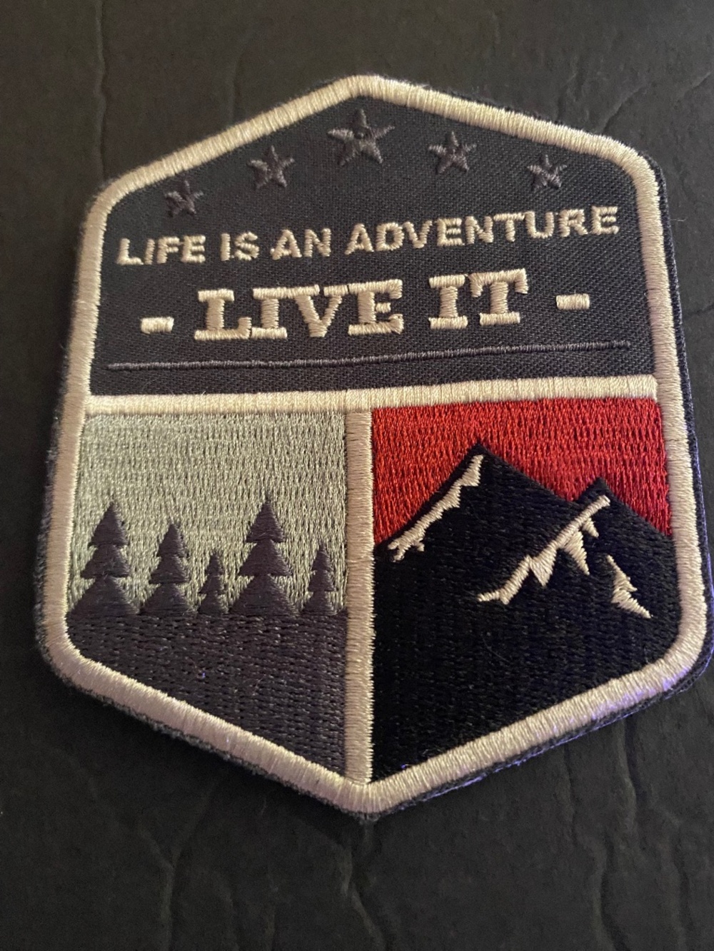 LIFE IS AN ADVENTURE LIVE IT Embroidered Velcro Patch